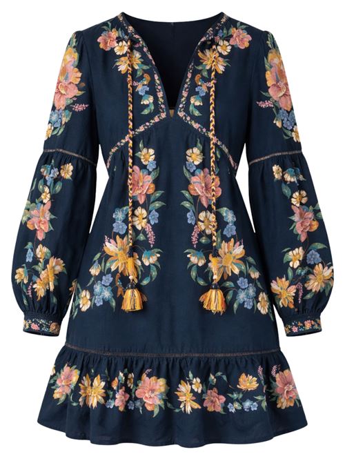 Maira Floral Mini Dress FARM RIO | 349060MAIRAFLORALDARKBLUE26059